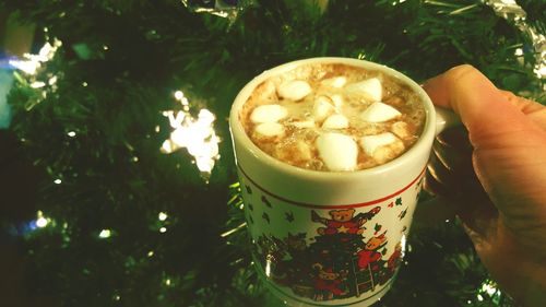 Close-up of coffee cup on table