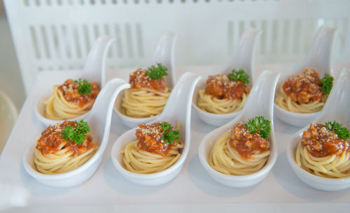 Close-up of food on table