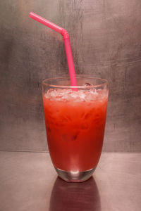 Close-up of drink served on table