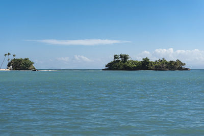 Scenic view of sea and blue sky