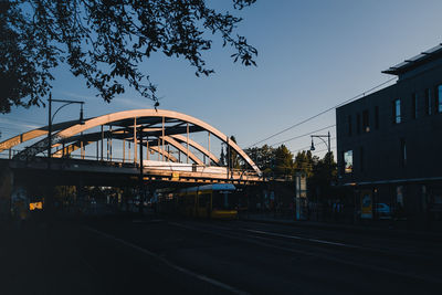 View of railroad bridge against sky