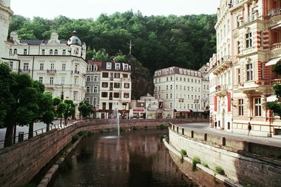 Buildings along the canal in karlovy vary