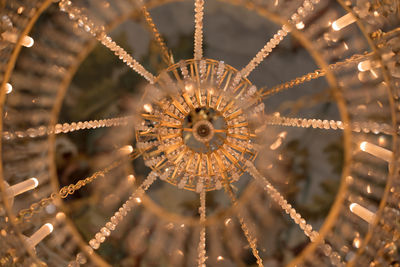 Close-up of illuminated chandelier