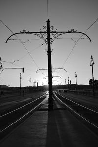 Railroad tracks at sunset