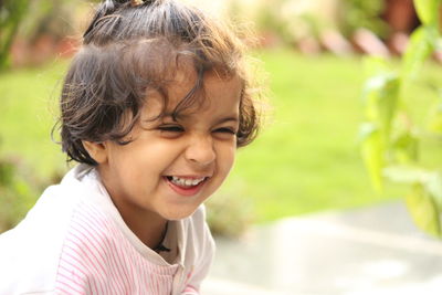 Close-up of smiling boy