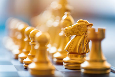 Close-up of chess pieces