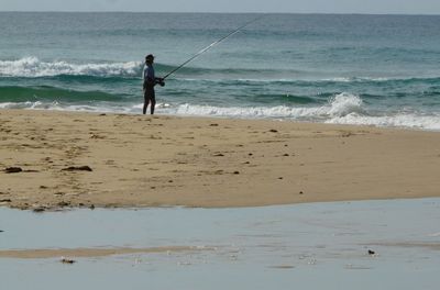 Full length of man standing on beach