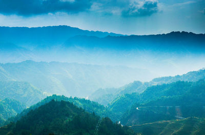 Scenic view of mountains against sky