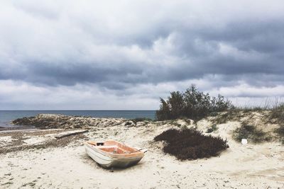 Scenic view of beach against sky