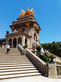 View of historical building against clear blue sky