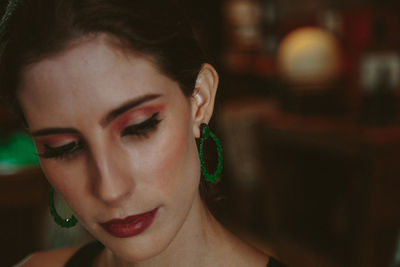 Close-up portrait of young woman