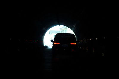 View of illuminated tunnel