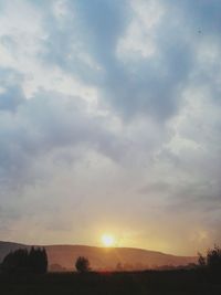 Scenic view of sunset over landscape