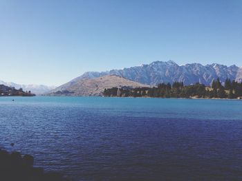 Scenic view of lake against mountains