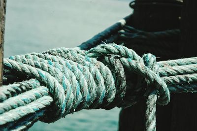 Close-up of blue ropes