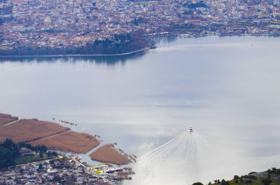 High angle view of sea