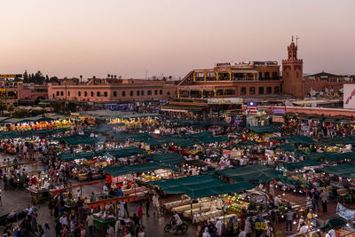 High angle view of crowd at market