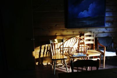 Empty chairs in restaurant