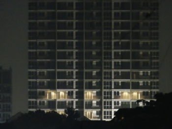 View of office building at night