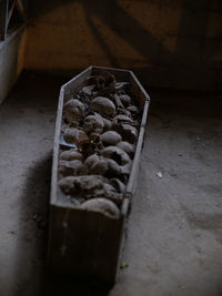 High angle view of food in container