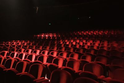 Empty chairs in stadium