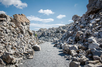 Scenic view of rocky mountains against sky