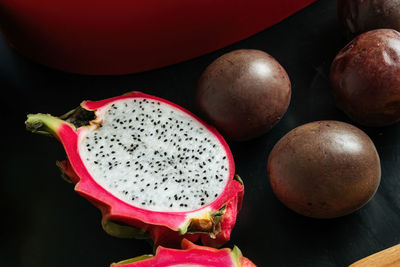 Close-up of fruits on table