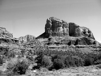View of old ruin structure against clear sky