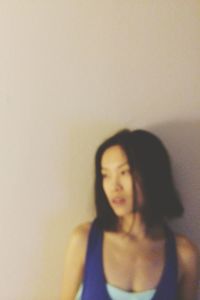 Close-up portrait of a young woman