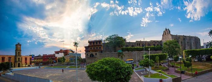 Panoramic view of cityscape against sky