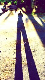 Shadow of people on wall