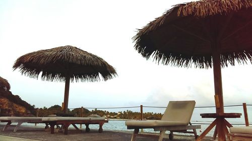 Beach umbrellas with umbrellas on beach