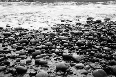 View of pebbles on beach