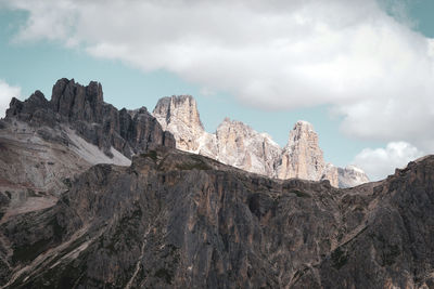 Panoramic view of rock formations against sky