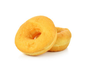 Close-up of bread against white background