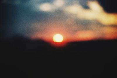 Close-up of moon at sunset