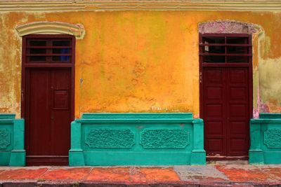 Closed doors of houses