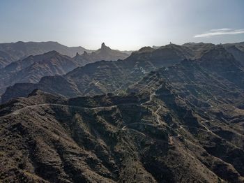 Sunrise above the mountains of gran canaria.