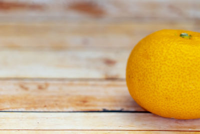 Close-up of orange on table