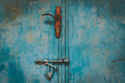 Close-up of rusty metal door