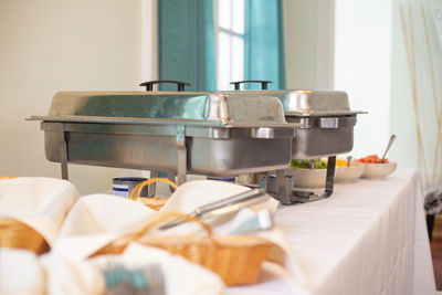 Close-up of food on table at home