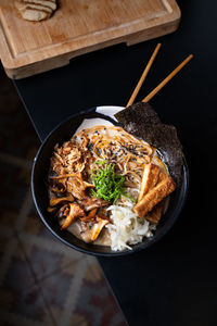 Close-up of food on table