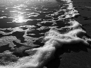 Waves splashing in sea