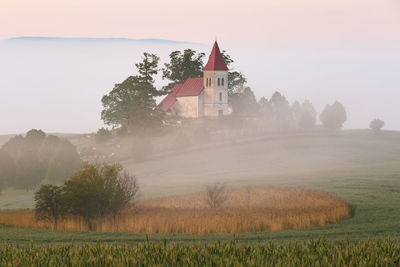 Gothic church in a cemetery in turiec region, slovakia.