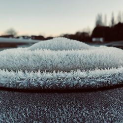 Close-up of frozen water