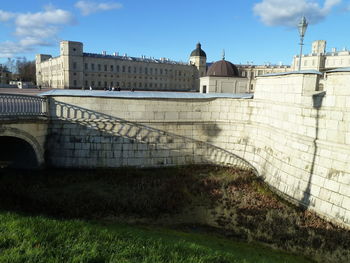 Low angle view of historic building against sky