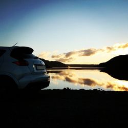 Scenic view of mountains at sunset