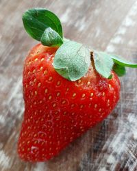 Close-up of strawberry on table