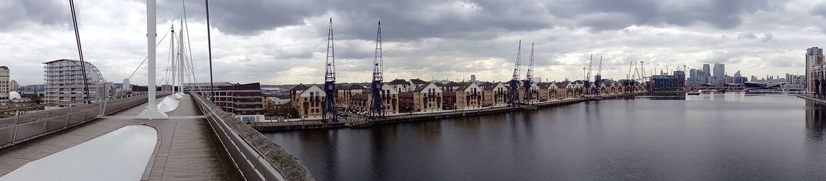 View of river against cloudy sky