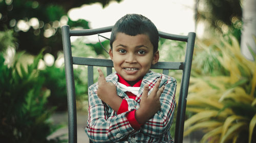 Portrait of boy smiling